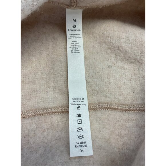 Lululemon Sincerely Sherpa Wrap Women's Med Beige Open Sweater Athleisure duster - Picture 5 of 10